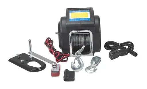 "Portable motor winch, 6800 kg with radio remote control image"