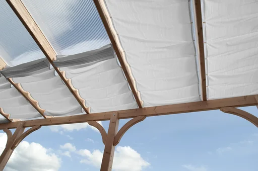 "Rope-tensioned sun sail white 220 x 58cm image"