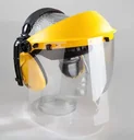 Hearing and face protection with clear visor