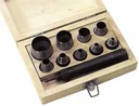 Hole punch set in wooden box, 10 pieces