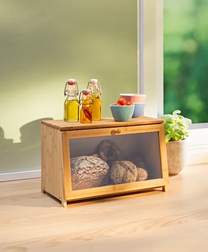 "Bread box XXL made of bamboo & wood image"