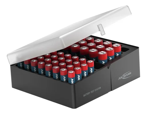 "Storage box for up to 56 cells, including 52 batteries image"
