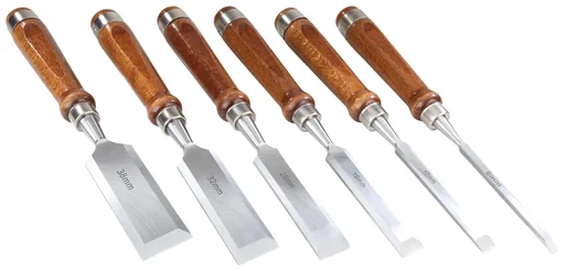 "Chisel set in roll bag, 6 pieces image"