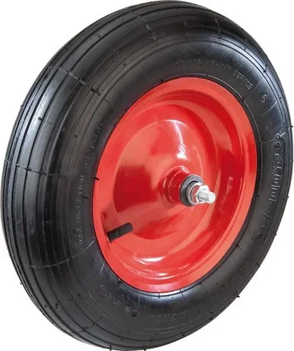 "Wheelbarrow wheel with axle, bore 20 mm, thread 12 mm, 1 piece image"