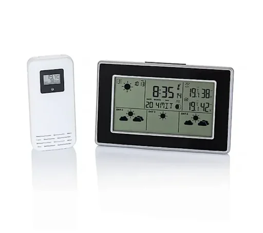 "Radio weather station with 4-day forecast image"