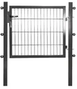 Anthracite single-leaf garden gate for single-rod welded fence panel, 75 cm high x 100 cm wide
