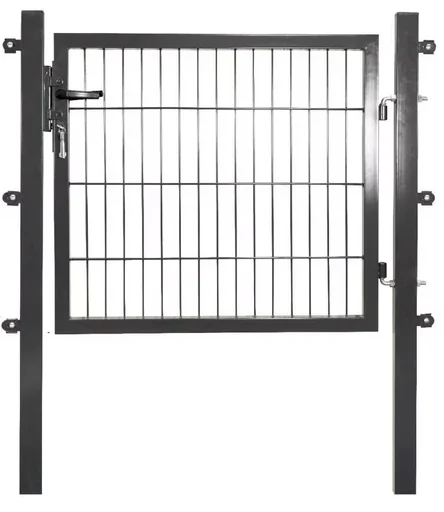 "Anthracite single-leaf garden gate for single-rod welded fence panel, 75 cm high x 100 cm wide image"