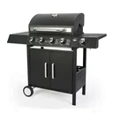Gas grill “San Angelo” 4 + 1 burner, black