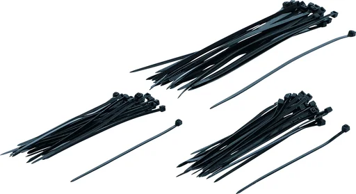 "Cable tie assortment, black, 100-200 mm, 75 pcs. image"
