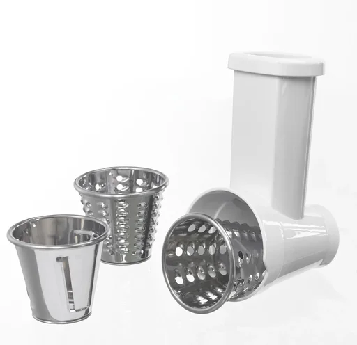 "Vegetable cutting attachment for stainless steel meat grinder (860274) 5-piece - Multi-cutting attachment image"