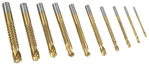 "HSS titanium milling drill set 10-piece image"