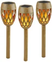 Bamboo solar flame light, set of 3