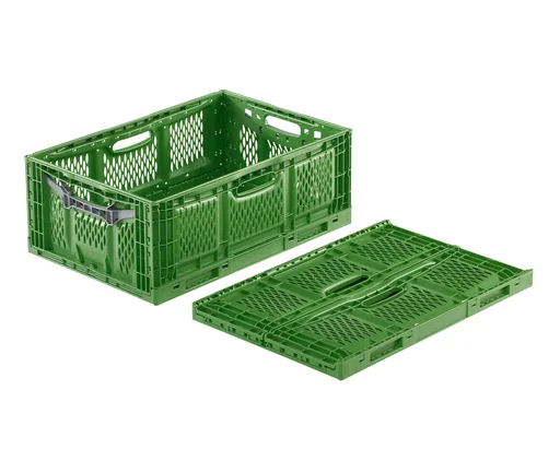"Folding box 60x40x23cm openwork green image"