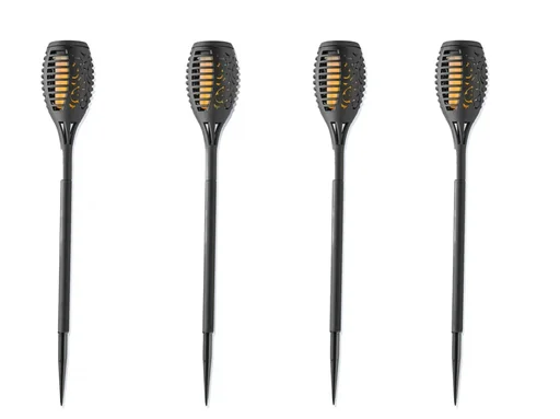 "Solar garden stake "Flame" with mounting bracket, set of 4 image"