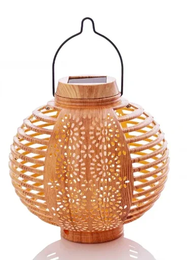 "Solar Lanterns "Flame" Bamboo, Set of 2 image"