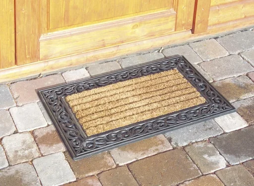 "Coconut doormat "Iron Edge" 75 x 45 x 2.2 cm, border + back made of rubber image"