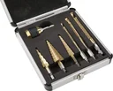 7-piece titanium-coated step and milling drill bit set