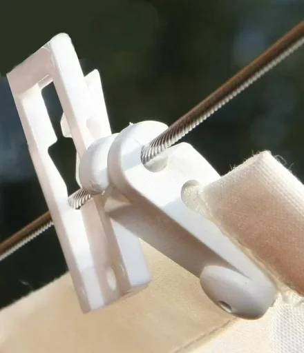 "Hooks for rope-tensioned awnings image"