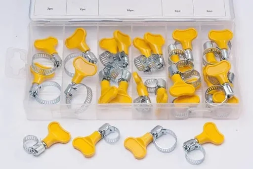 "Handle hose clamps, 26-piece set, stainless steel, incl. box image"