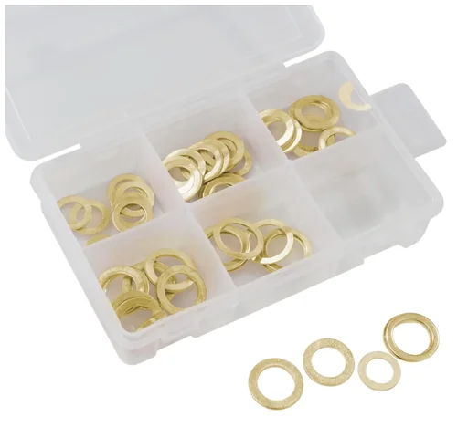 "50-piece brass-plated ring assortment image"