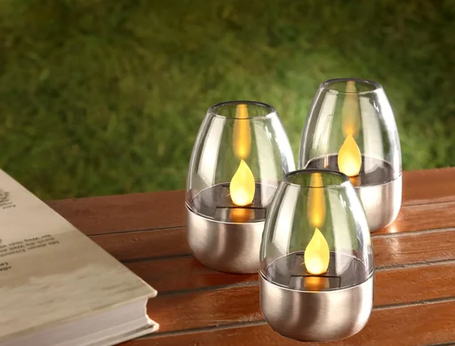 "Solar tea lights - set of 3 image"