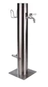 Water dispenser, including hose holder + 2 taps, stainless steel