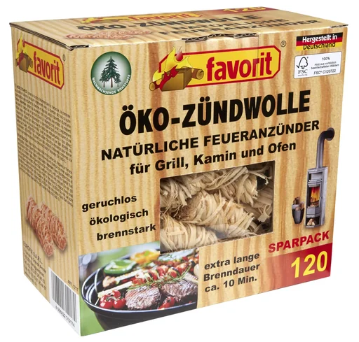 "Eco wood wool firelighters, 120 pieces image"