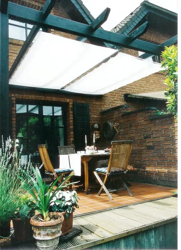 "Pergola kit, including sunshade, white, 420 x 140 cm image"
