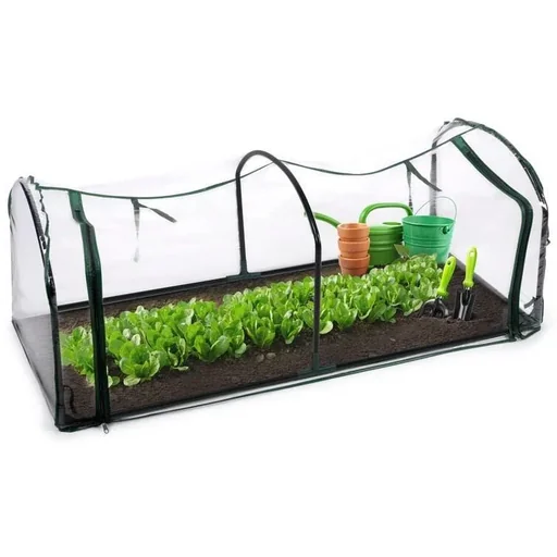 "Greenhouse made of foil, green, dimensions 60 x 50 x 130 cm image"