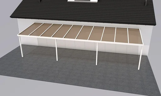 "Patio roof Premium, white, 10140 x 3060 mm - Polycarbonate multi-wall sheets 16 mm, bronze image"