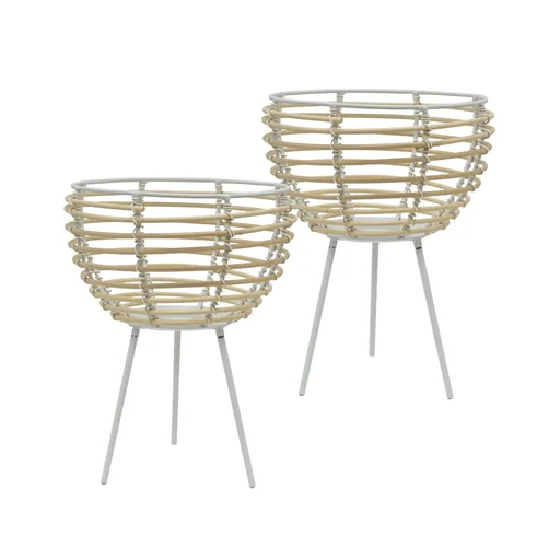 "Rattan candle holder set of 2 image"