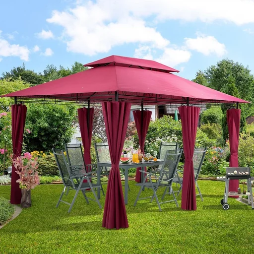 "Topaz Red 3x4m gazebo with UV protection 50+ image"
