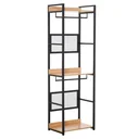 Coat rack coat rack clothes rack clothes hats bags shoes multifunctional black+natural 60 x 40 x 190 cm