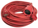 Rubber extension cable 20 m in red, indoor and outdoor use