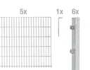Double rod mesh fence complete set, hot-dip galvanized, height 100 cm, length 10 m