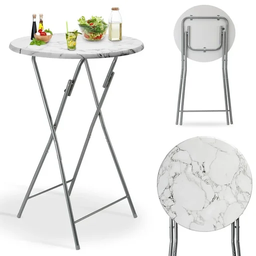"Folding table with marble look image"