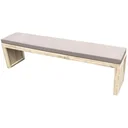 Garden bench frame wood 220 cm including water and dirt-repellent cushion taupe