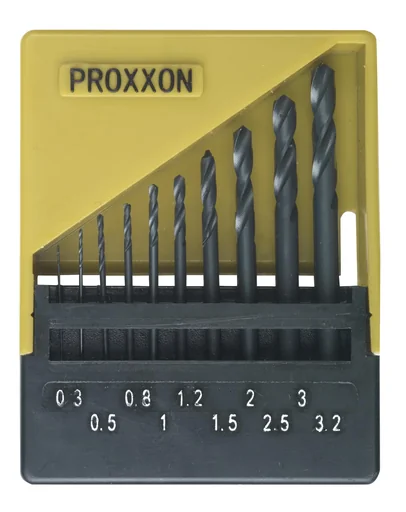 "HSS twist drill set, DIN 338, 10 pieces, 0.3 to 3.2 mm image"