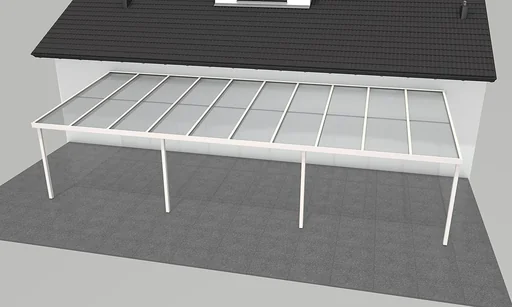 "Patio roof Premium, white, 10140 x 4060 mm - Acrylic multi-wall sheets 16 mm, bronze image"