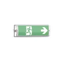 LED escape route light, emergency exit with emergency power unit offers a TEST function, wall mounting & IP65 protection