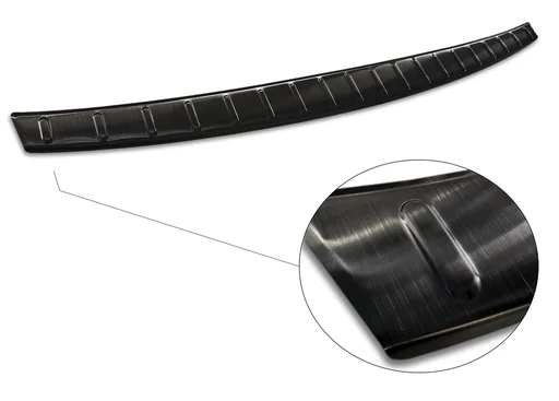 "Stainless steel loading sill protector, Mercedes CLA II Sh. Br. X118, 2019>, graphite/black, OEM quality, brushed image"
