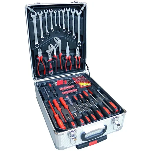 "Tool box with 186-piece tool set - aluminum - GK186 image"