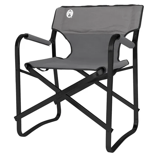 "Deck Chair, lightweight camping chair with steel frame, padded back and seat, foam armrests max 120 kg image"