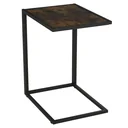 C-shaped side table, coffee table, standing table, metal MDF, rustic brown, 40.6 x 50.8 x 64.2 cm