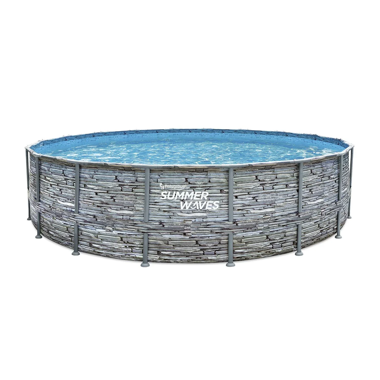 "Summer Waves Elite Frame Pool Ø549 x 132 cm, Teak Look image"
