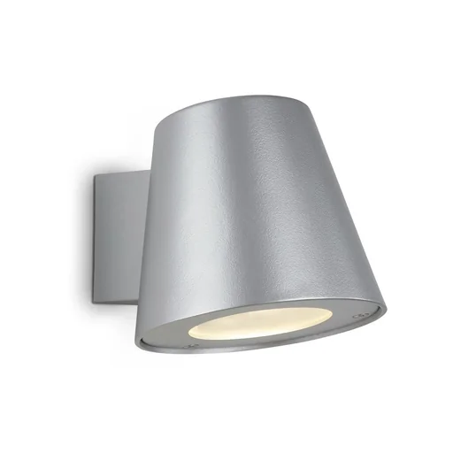 "LED outdoor light, 1-bulb, IP44, GU10 socket, metal-glass, silver-colored, 4.9 watts, 460 lm, 4,000 K image"