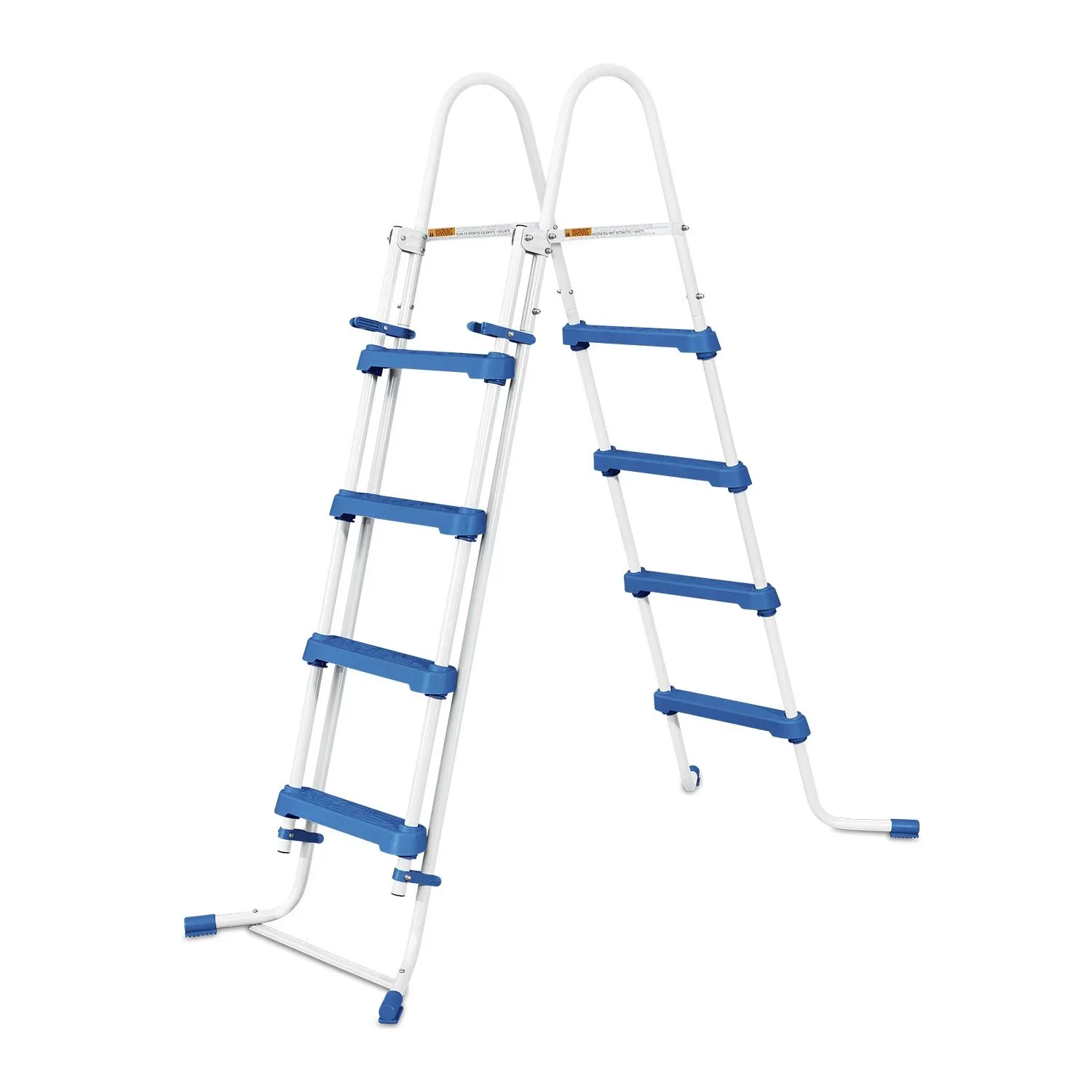"Pool Ladder 132 cm Blue/White – Steel Frame, Non-Slip Steps image"
