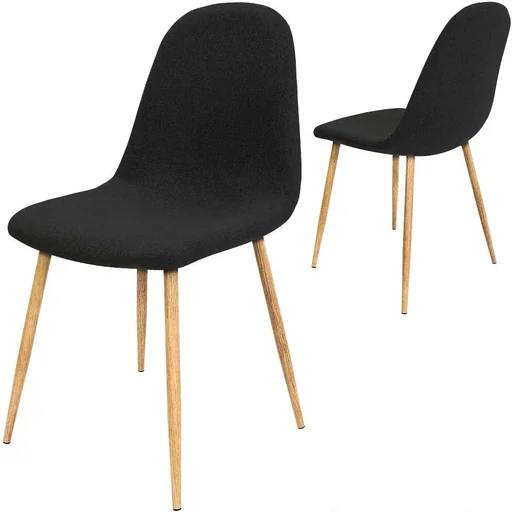 "Designer chair with black fabric cover, 4 pieces image"