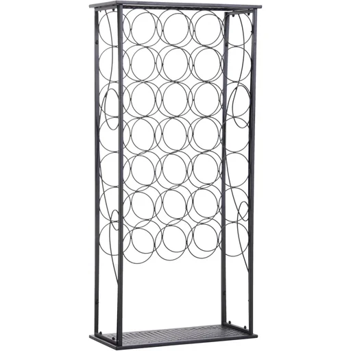 "Wine rack bottle rack wine stand for 28 bottles wine cabinet metal black 47.5 x 21.5 x 100 cm image"