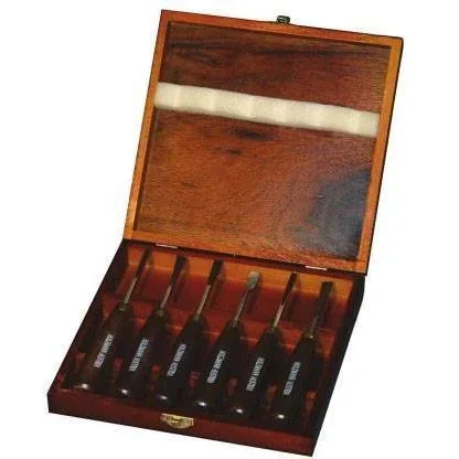 "Chisel - wood cutting set 6-piece - with storage box image"